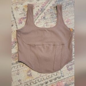 Victoria's Secret PINK brown Ribbed Corset Bra Top Size XL